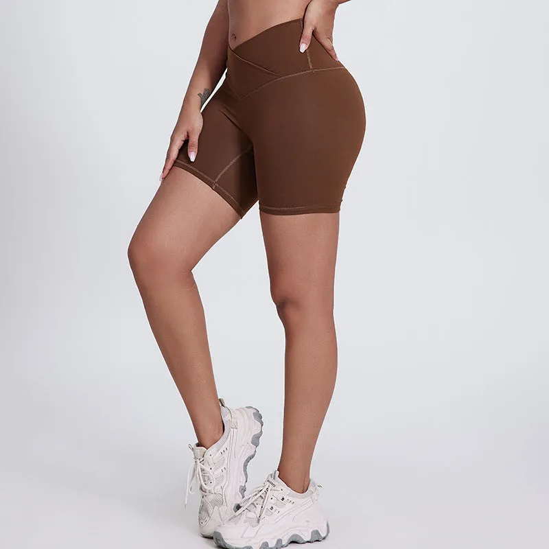 Yoga High Waisted Hip Lifting Athletic Shorts