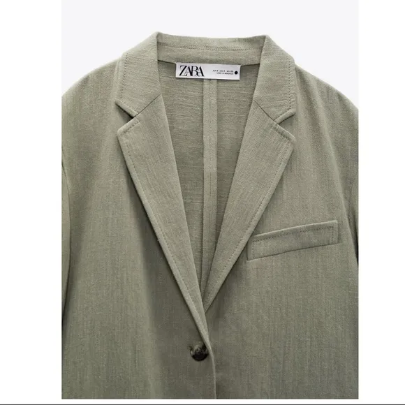 Zara Linen Blend straight cut blazer/ L- no tags