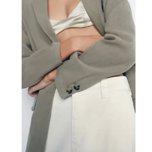 Zara Linen Blend straight cut blazer/ L- no tags