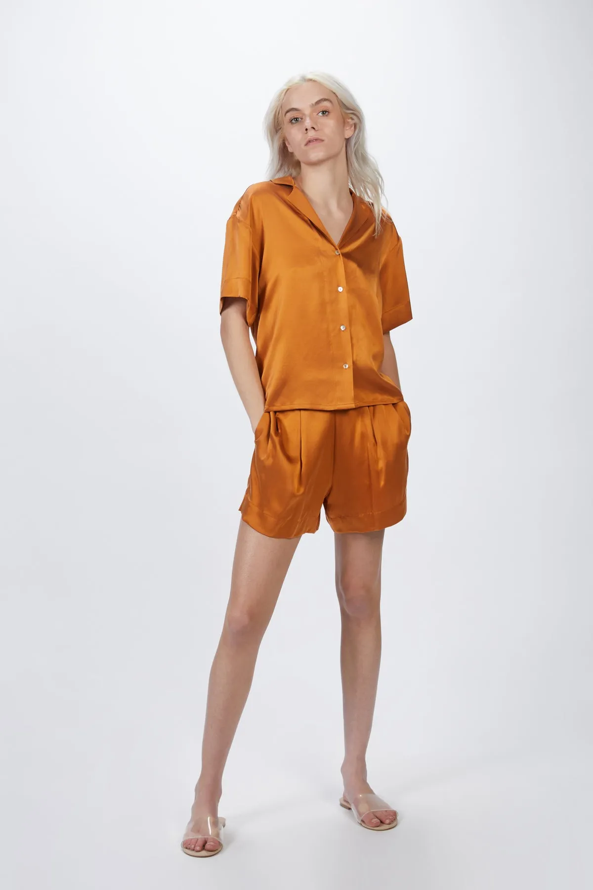 ZURICH SILK-SATIN SHORTS